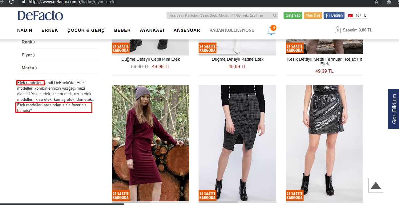 Defacto SEO İçerik