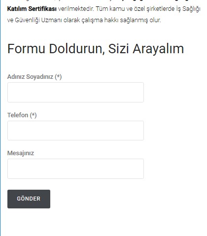 SEO uyumlu Form