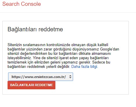 Google Link Reddetme